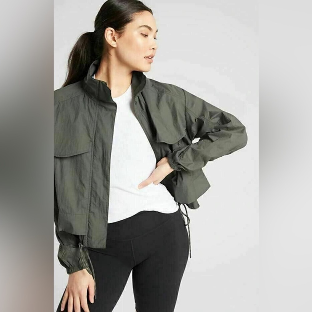 Athleta Dark Gray Women's Cropped Hoodie